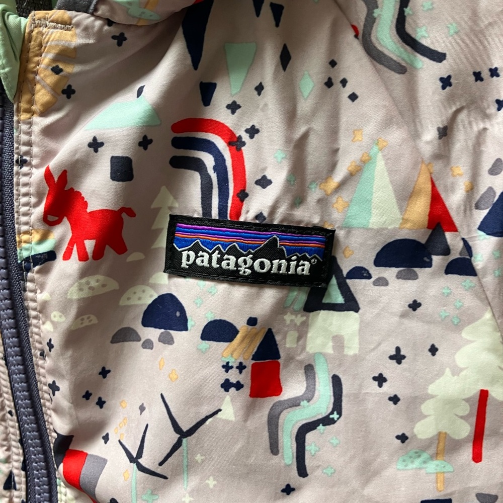 Patagonia Kids Jacket — Cream Base with Red, Mint & Navy Accents